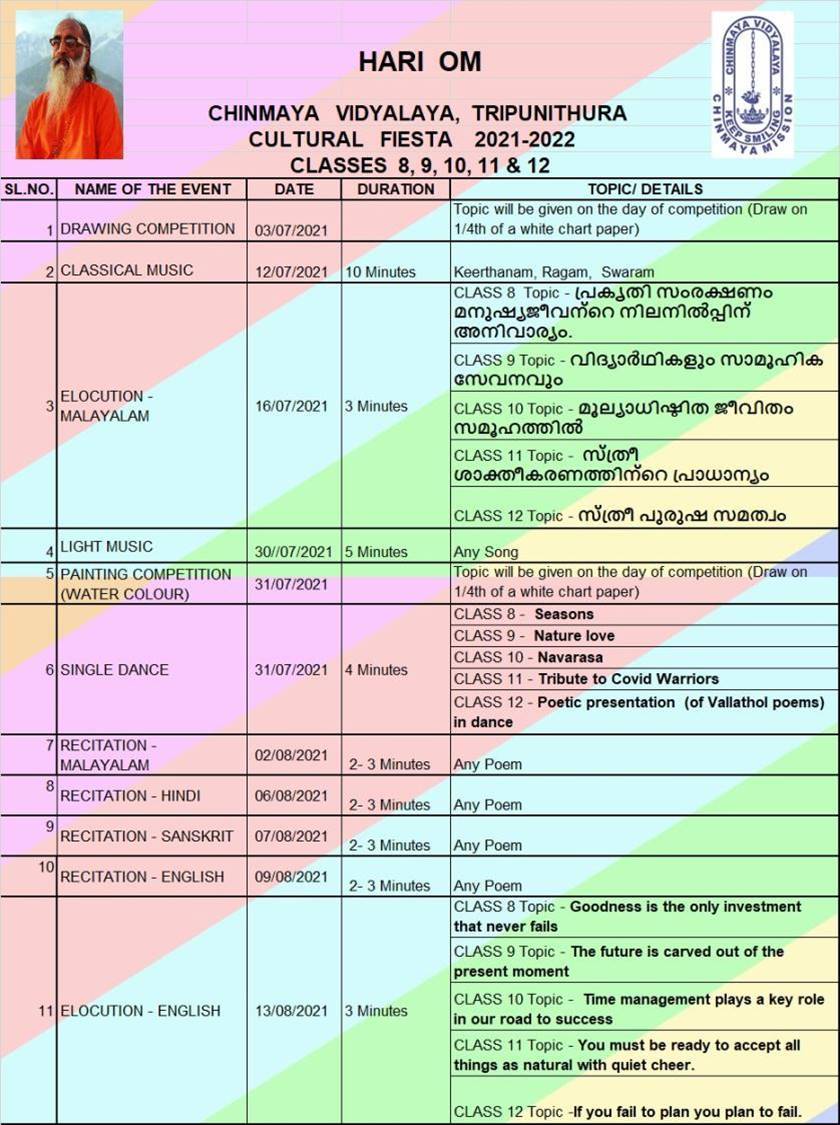 CULTURAL FIESTA 2021 CLASSES 8-12