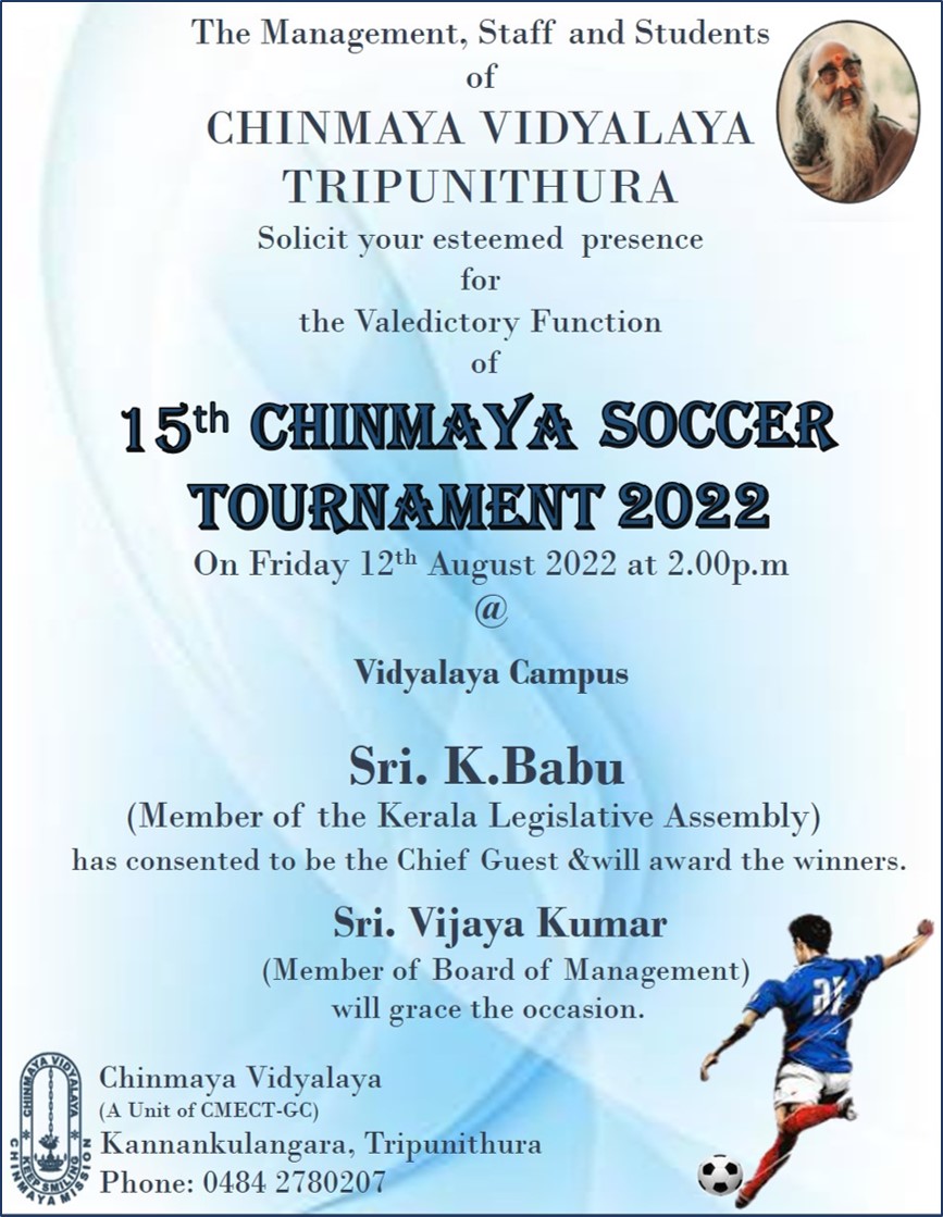 15th Chinmaya Interschool Soccer Tournament 2022